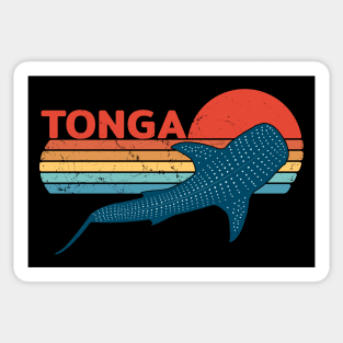 Whale Shark Kingdom of Tonga Vintage Travel Design Sticker